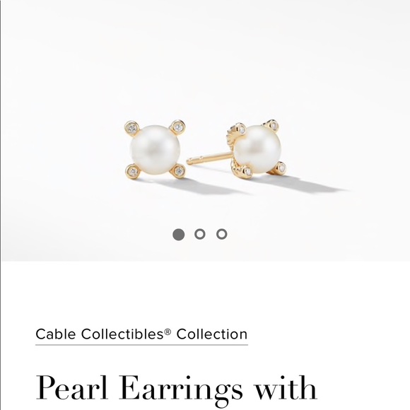 David yurman Pearl Earrings with Diamonds - Picture 8 of 9